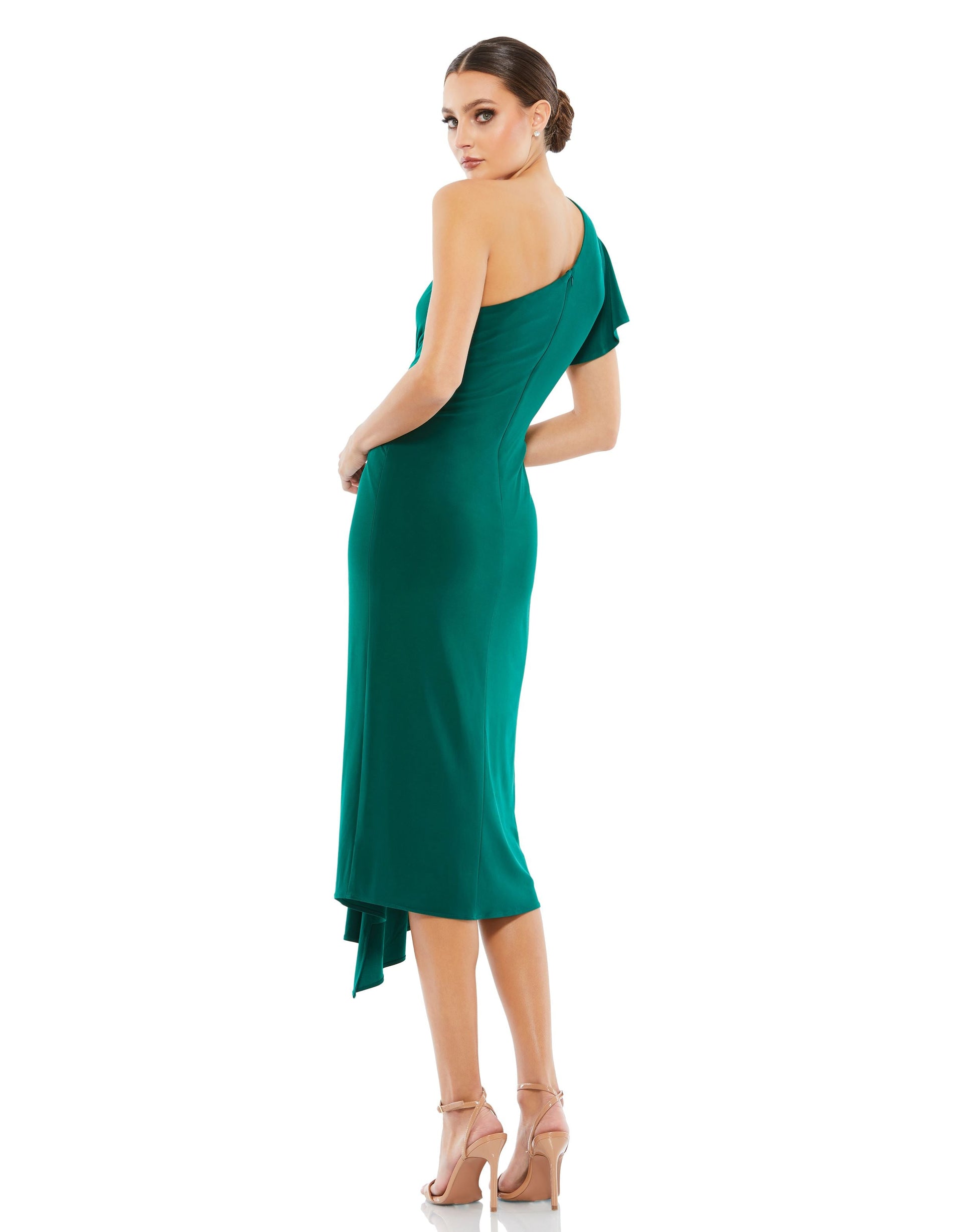 Mac Duggal 12480 Short Knotted Cocktail Midi Dress