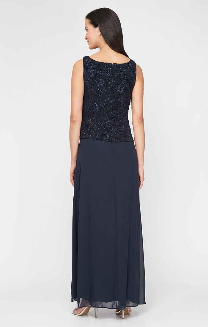 Alex Evenings 225053 Long Mother of the Bride Glitter Formal Petite Jacket Dress