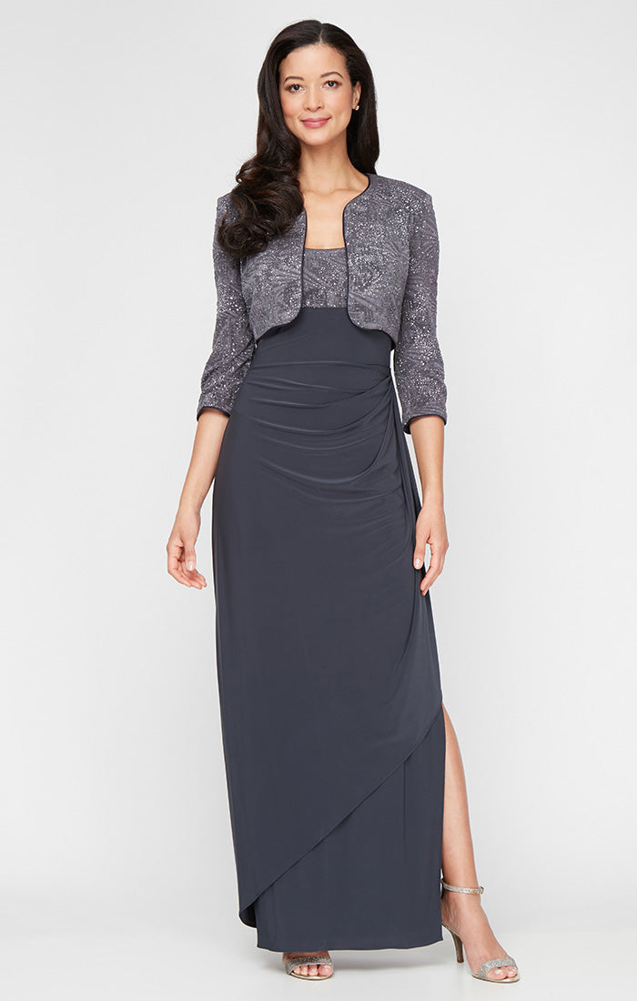 Alex Evenings 125196 Formal Long Glitter Mother of the Bride Bolero Jacket