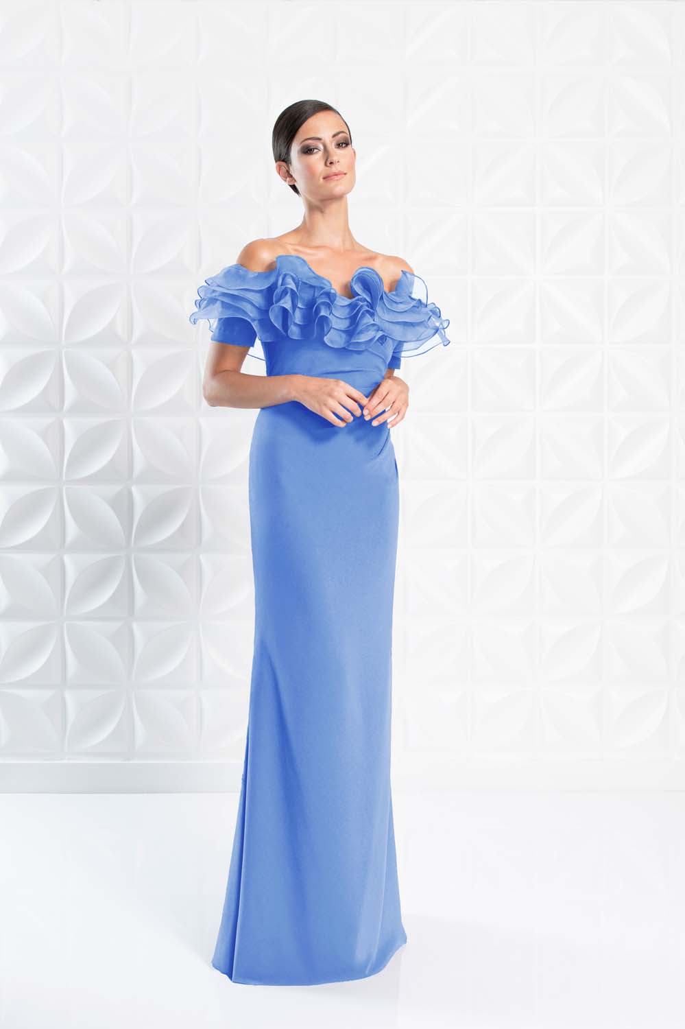 Alexander by Daymor 1257 Long Ruflle Formal Evening Dress