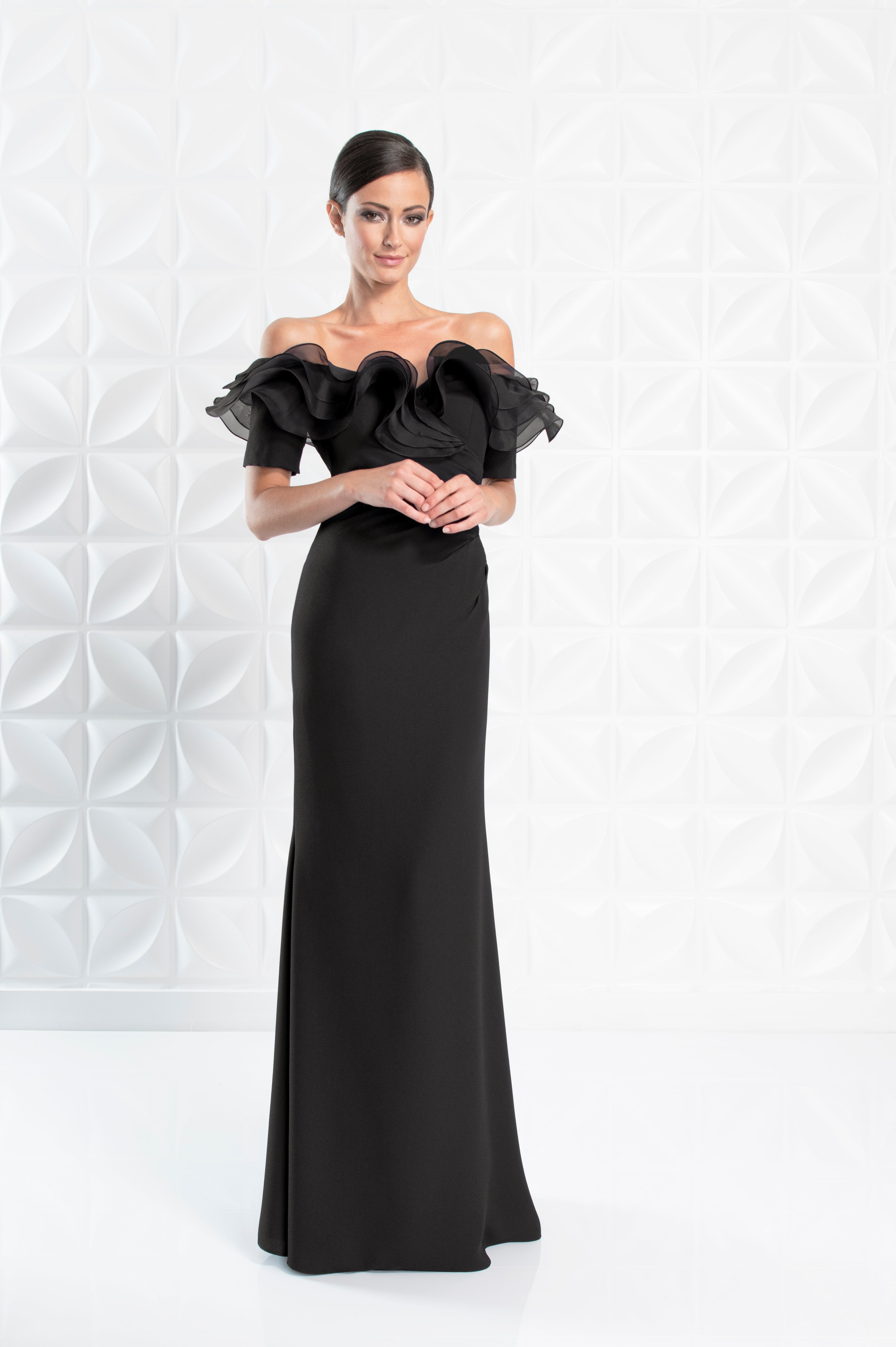 Formal Dresses Long Ruflle Formal Evening Dress Black