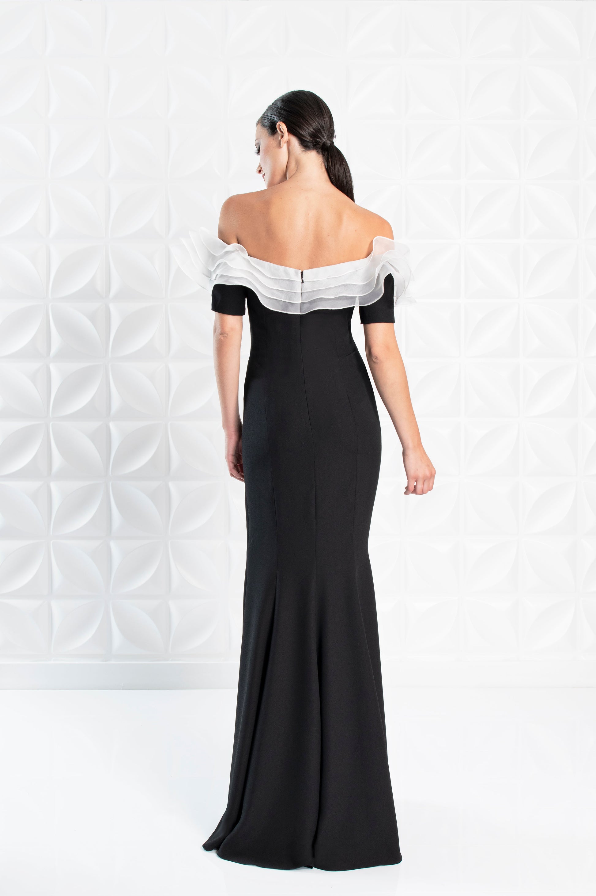 Alexander by Daymor 1257 Long Ruflle Formal Evening Dress