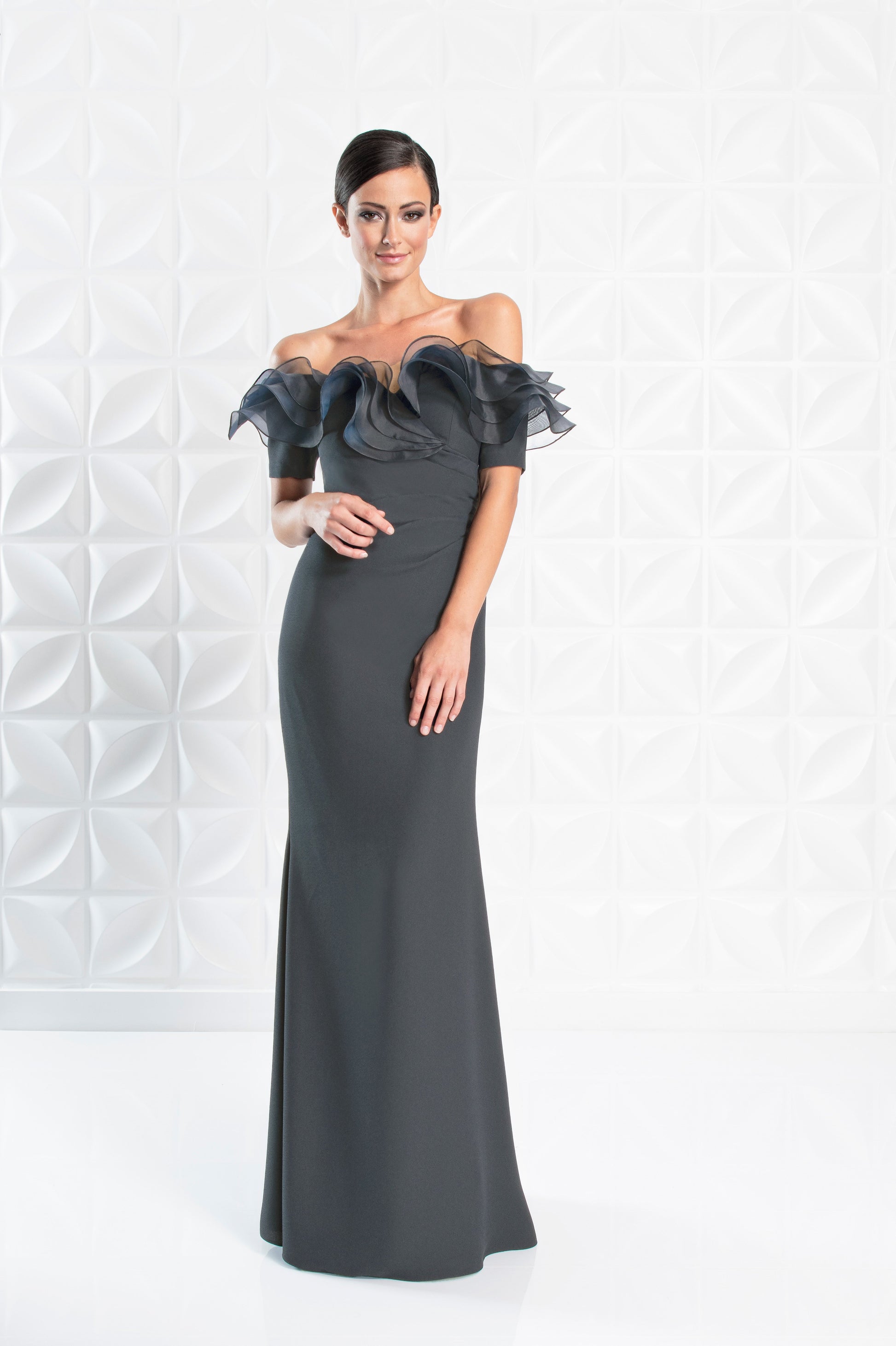 Alexander by Daymor 1257 Long Ruflle Formal Evening Dress