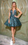 Cocktail Dresses A Line Homecoming Short Applique Cocktail Dress Green