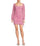 Cocktail Dresses Short Glitter Long Sleeve Cocktail Mini Dress Pink
