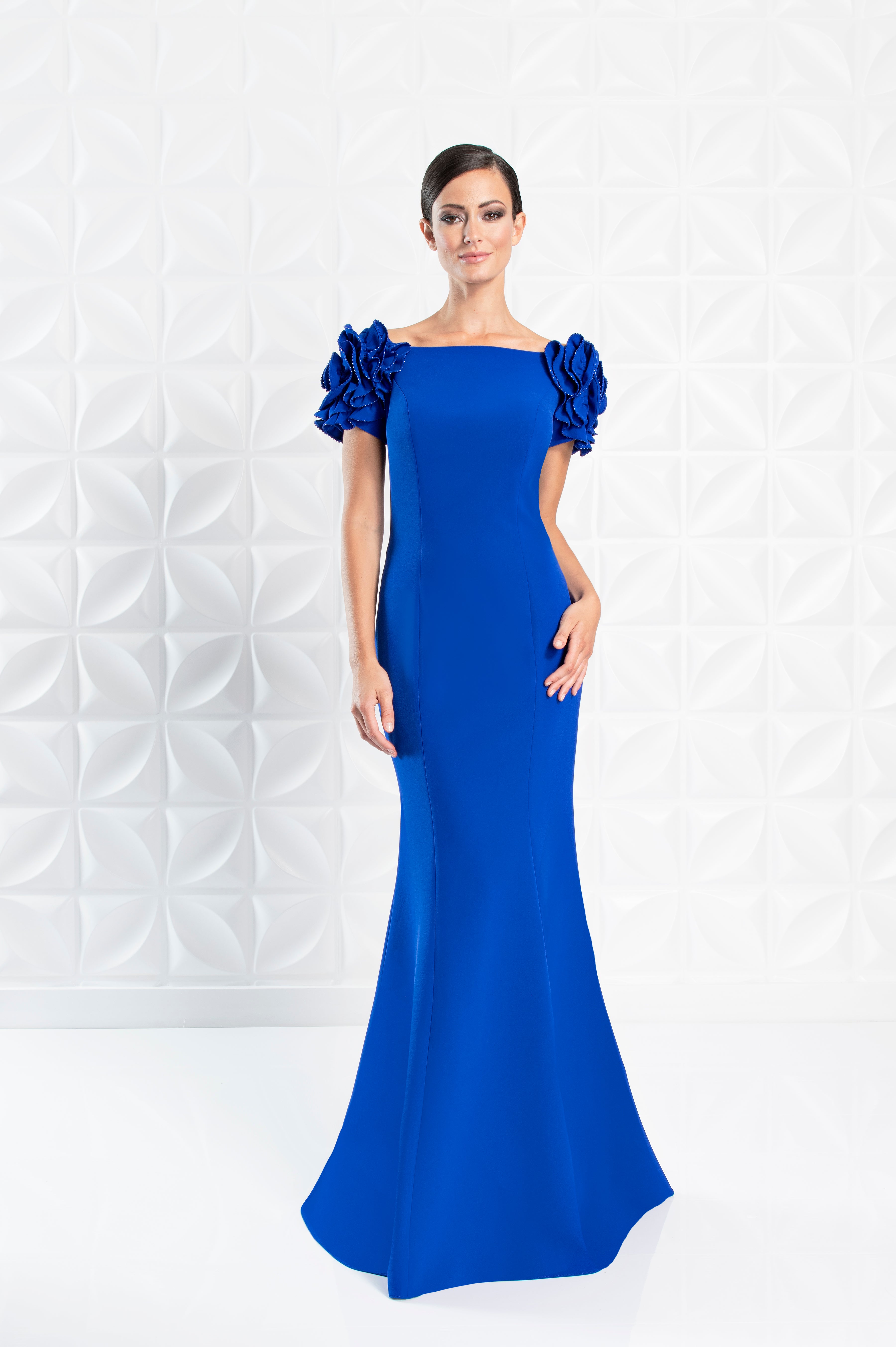 Formal Dresses Long Beaded Ruffle Formal Evening dress Blue