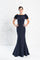 Formal Dresses Long Beaded Ruffle Formal Evening dress Navy