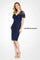 Mother of the Bride Dresses Short Beaded Mother of the Bride Knee Length Dress Navy Blue