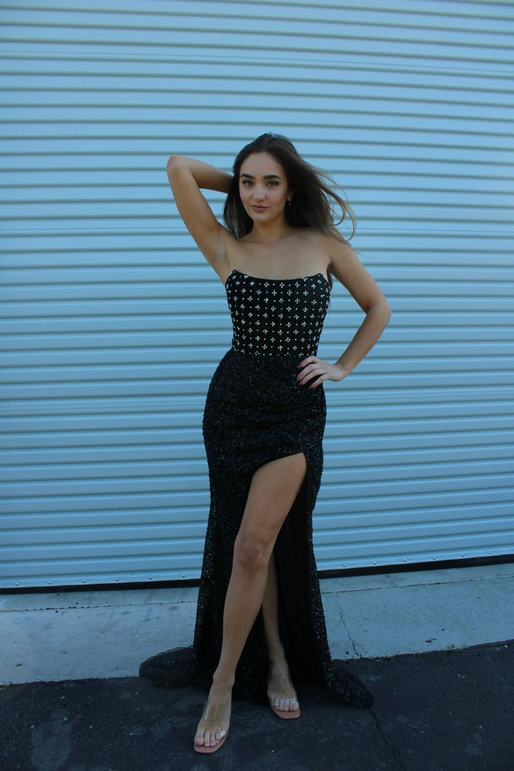 One Shoulder Blue Mermaid Evening Dresses Crystal Long Sleeve Beaded Formal Prom Dress Custom Made Plus Size Pageant Wear Party Dress C2405 main image 1