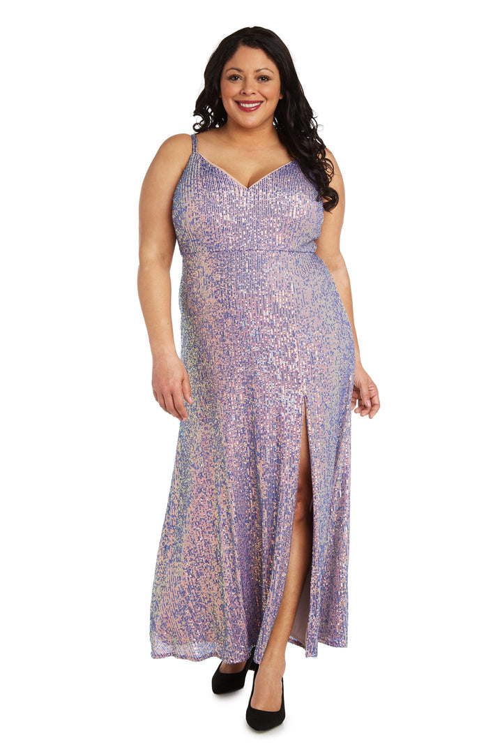Morgan & Co 12935WM Long Plus Size Fitted Prom Gown
