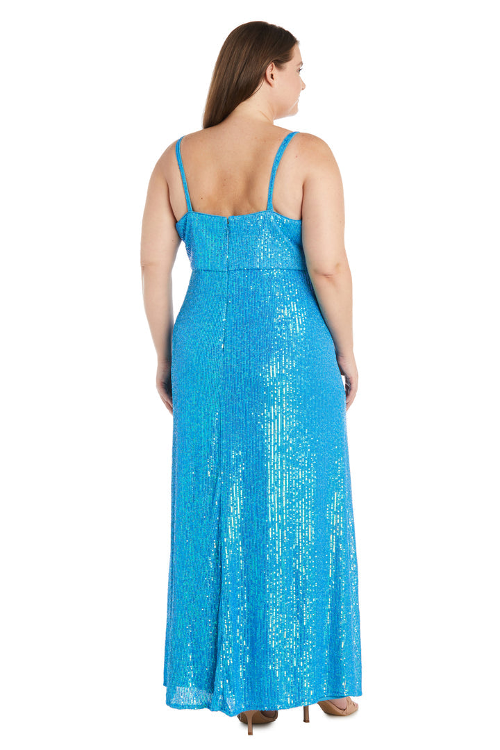Morgan & Co 12935WM Long Plus Size Fitted Prom Gown