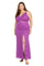 Plus Size Dresses Long Lace Evening Gown Formal Plus Size Dress Magenta