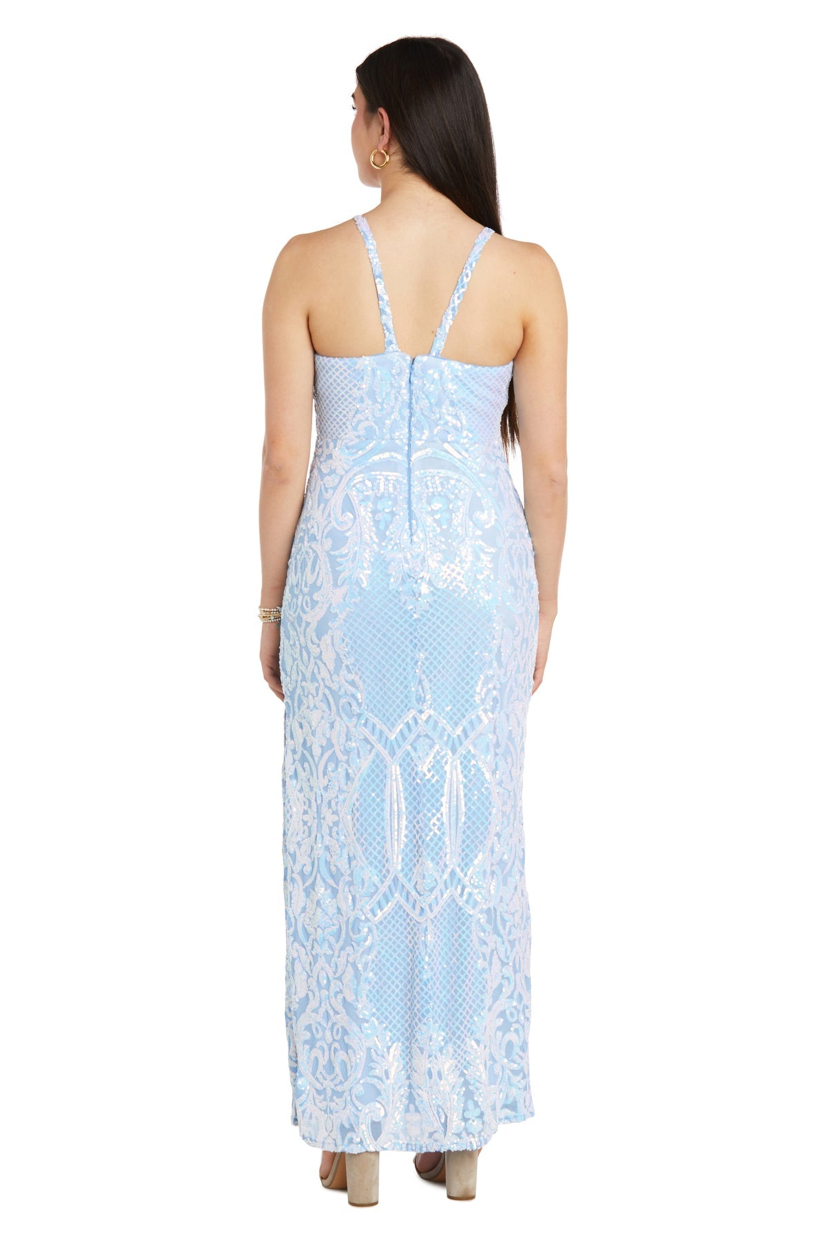 Prom Dresses Long Fitted Sequin Formal Prom Dress Blue