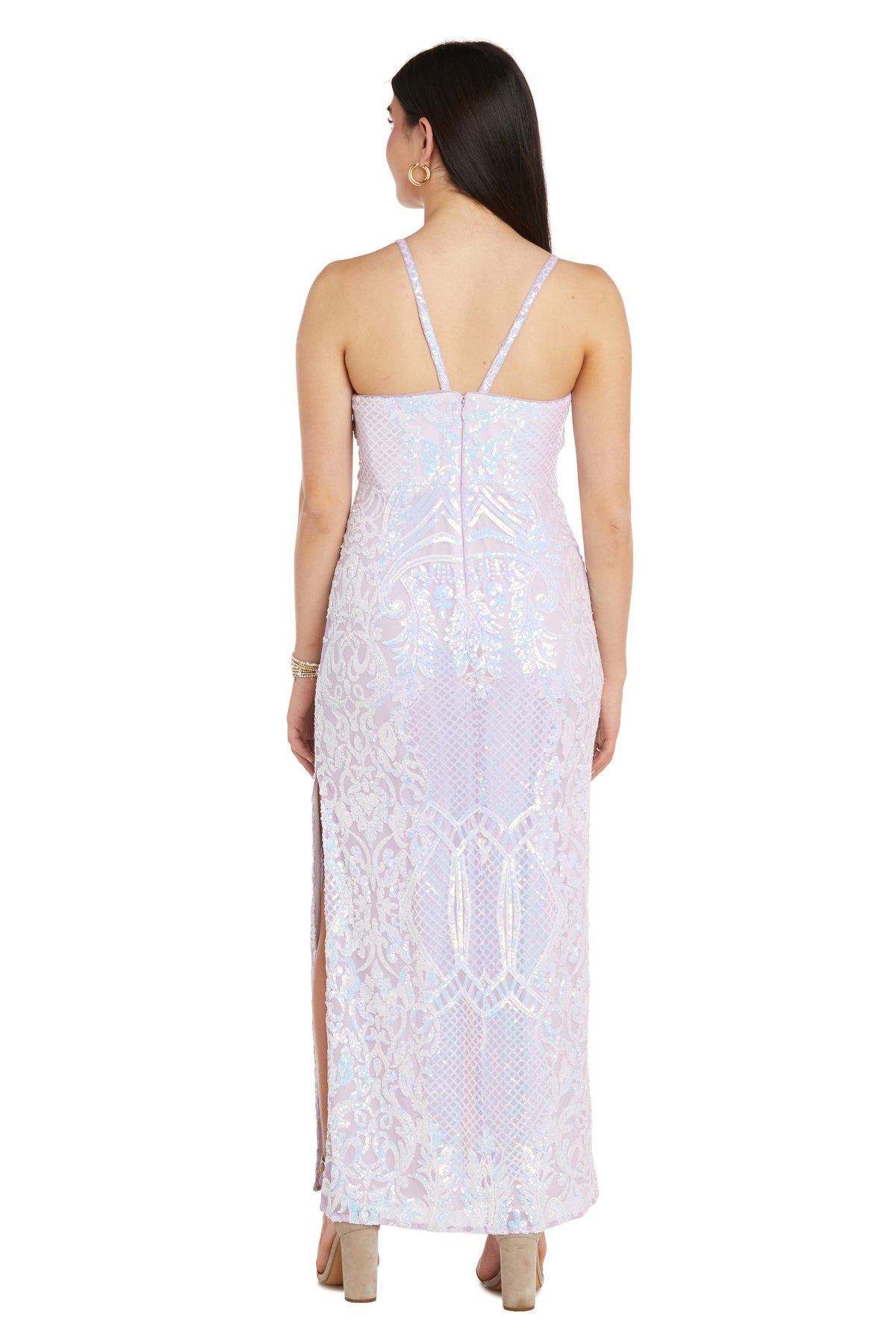 Morgan & Co 13018 Long Fitted Sequin Formal Prom Dress