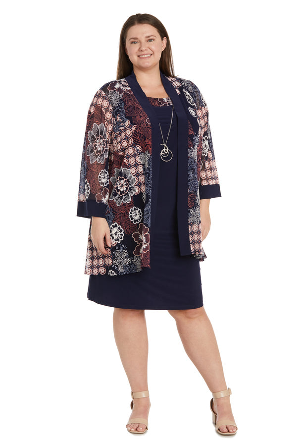 Mother of the Bride Plus Size Dress Short Jacket R&M Richards 1302W