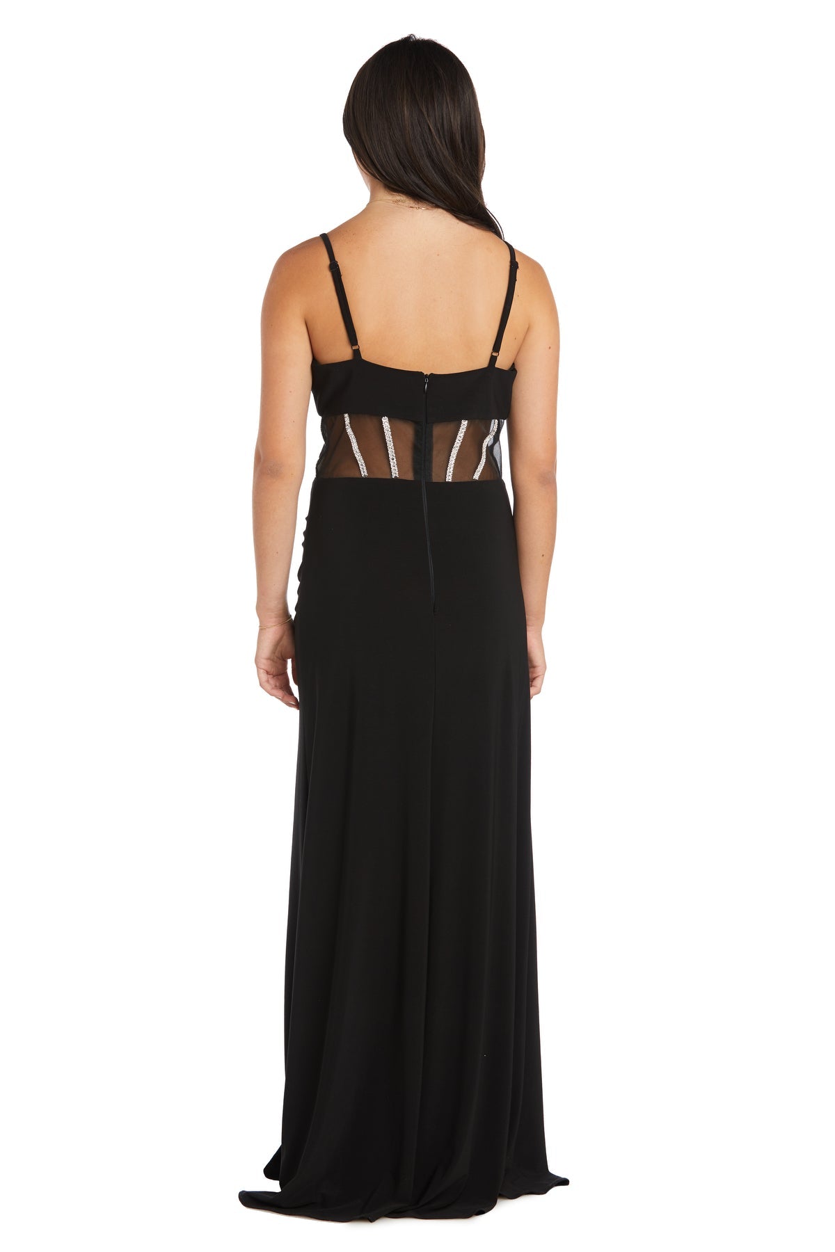Morgan & Co 13034 Fitted Long Formal Prom Slit Dress