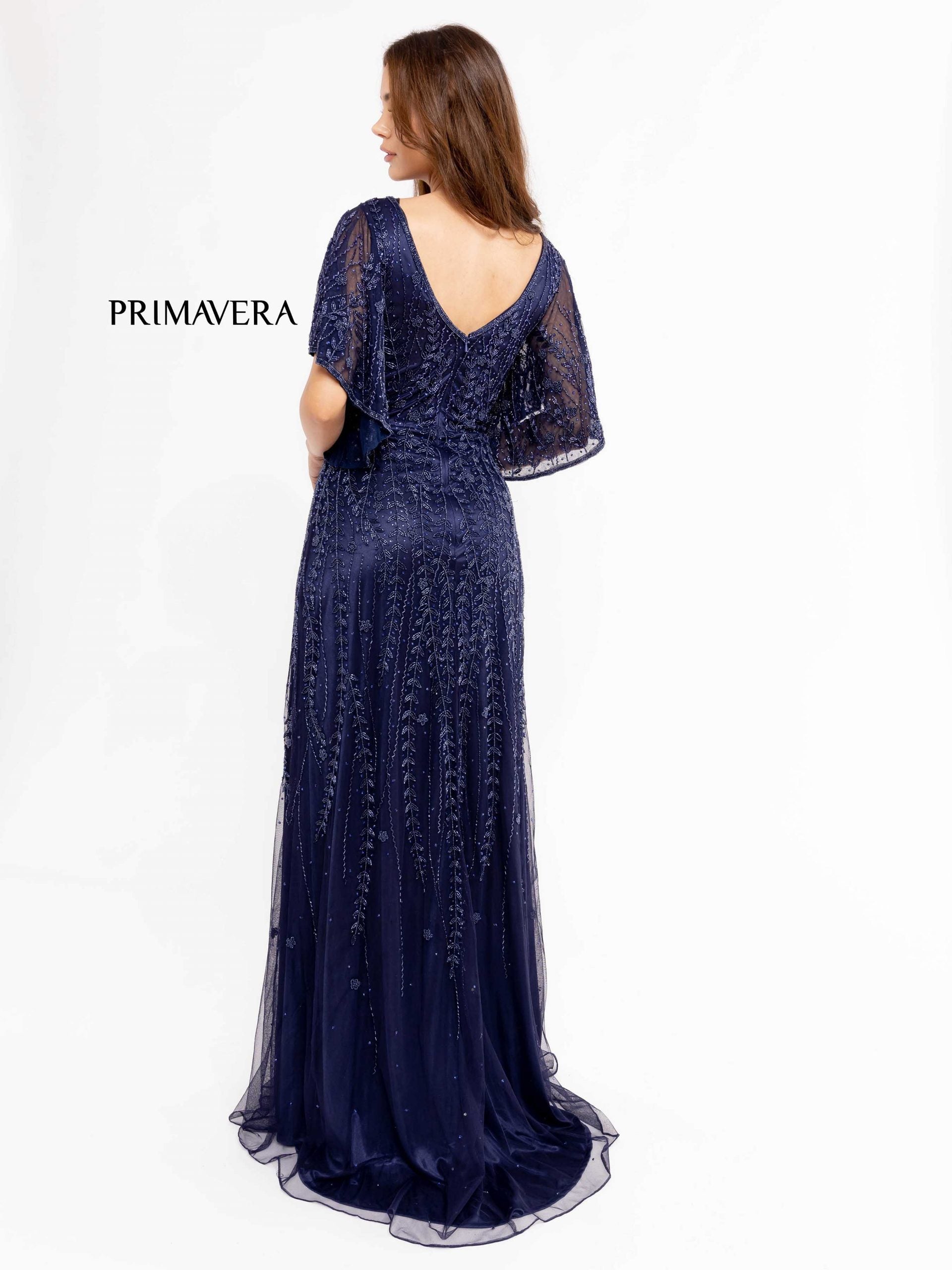 Illusion Floor-Length Mesh Formal Sheath Gown Primavera Couture PC13101