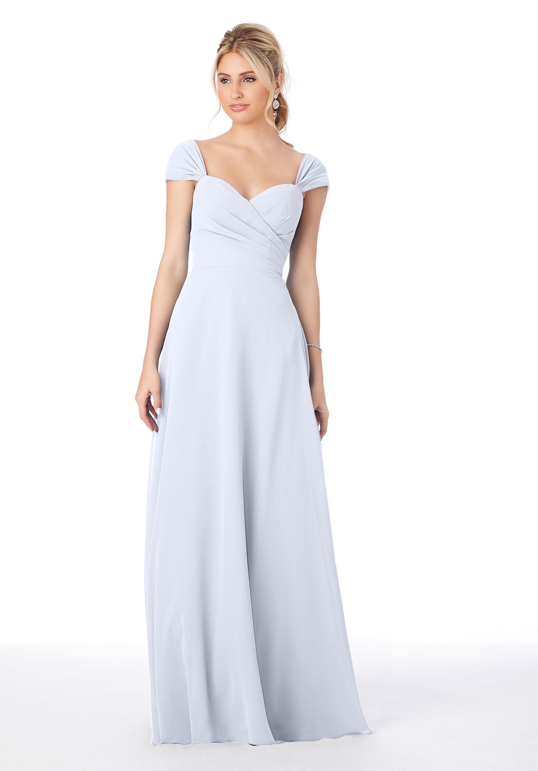 Formal Dresses Long Slit Formal A Line Dress MGNY Madeline Gardner New York 13106 Fog