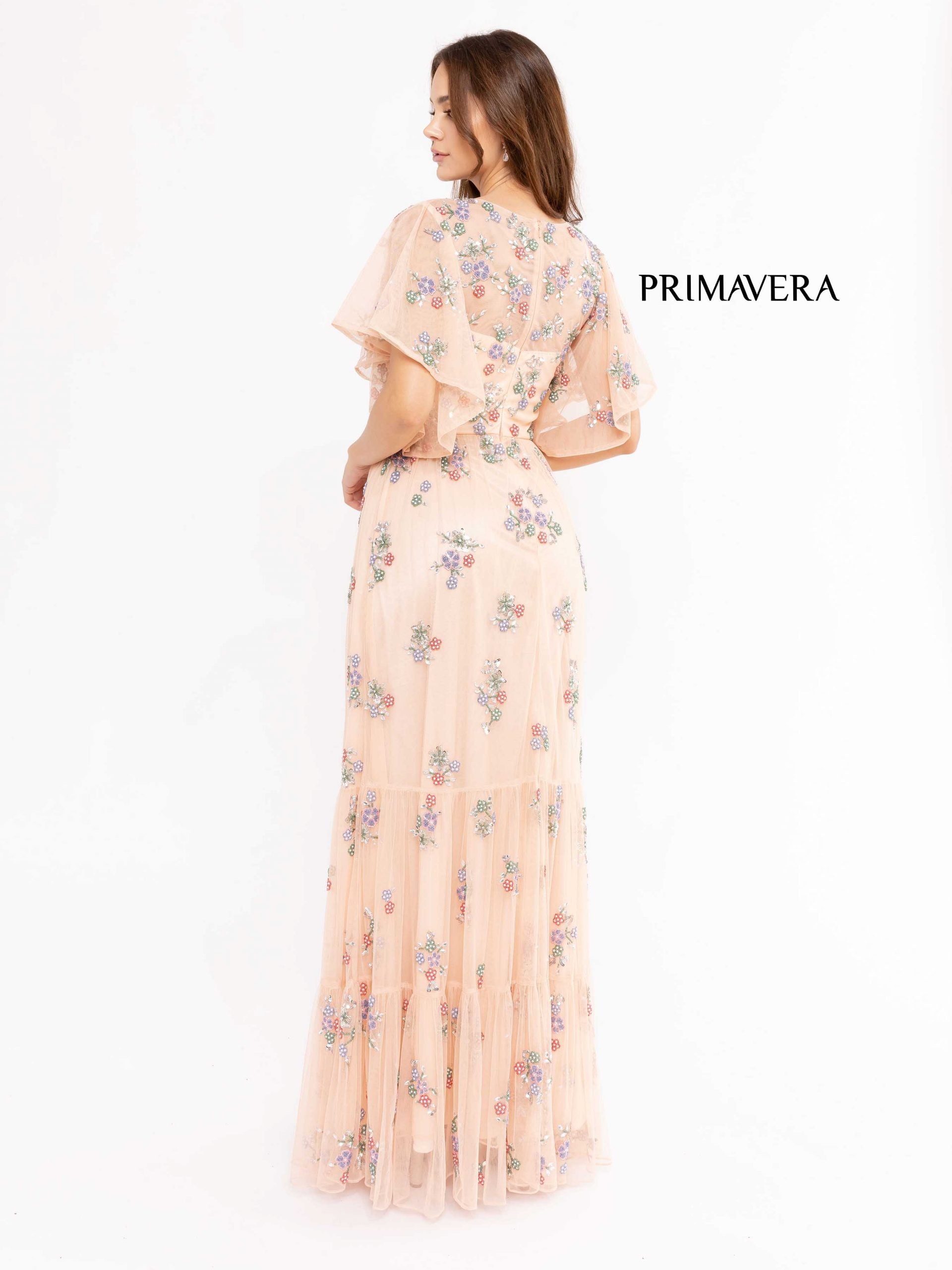 Illusion Floor-Length Tulle Formal A-Line Gown Primavera Couture PC13108