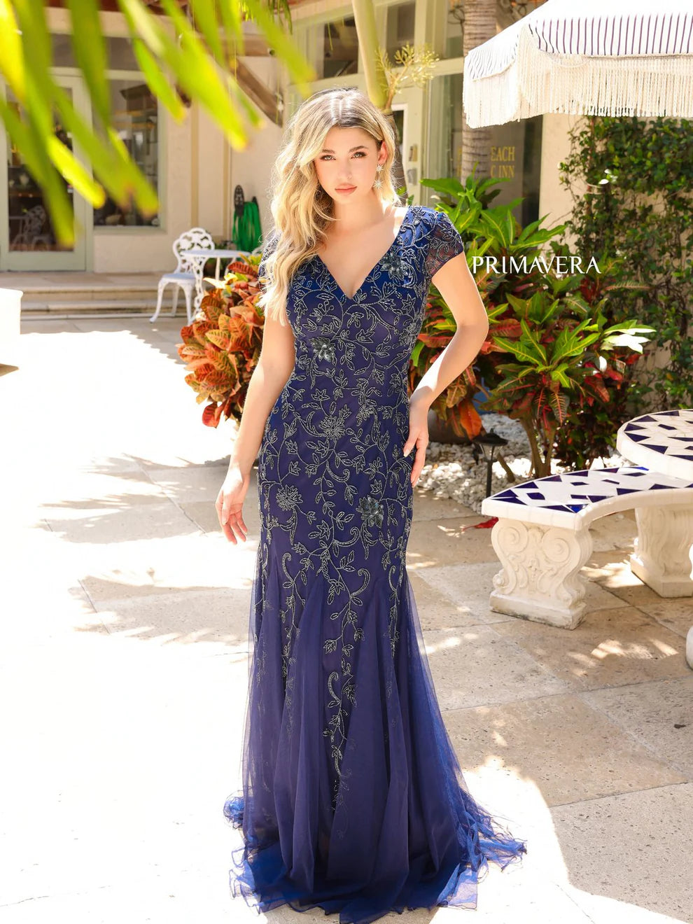 Purple tulle sequin long prom dress purple evening dress – toptby