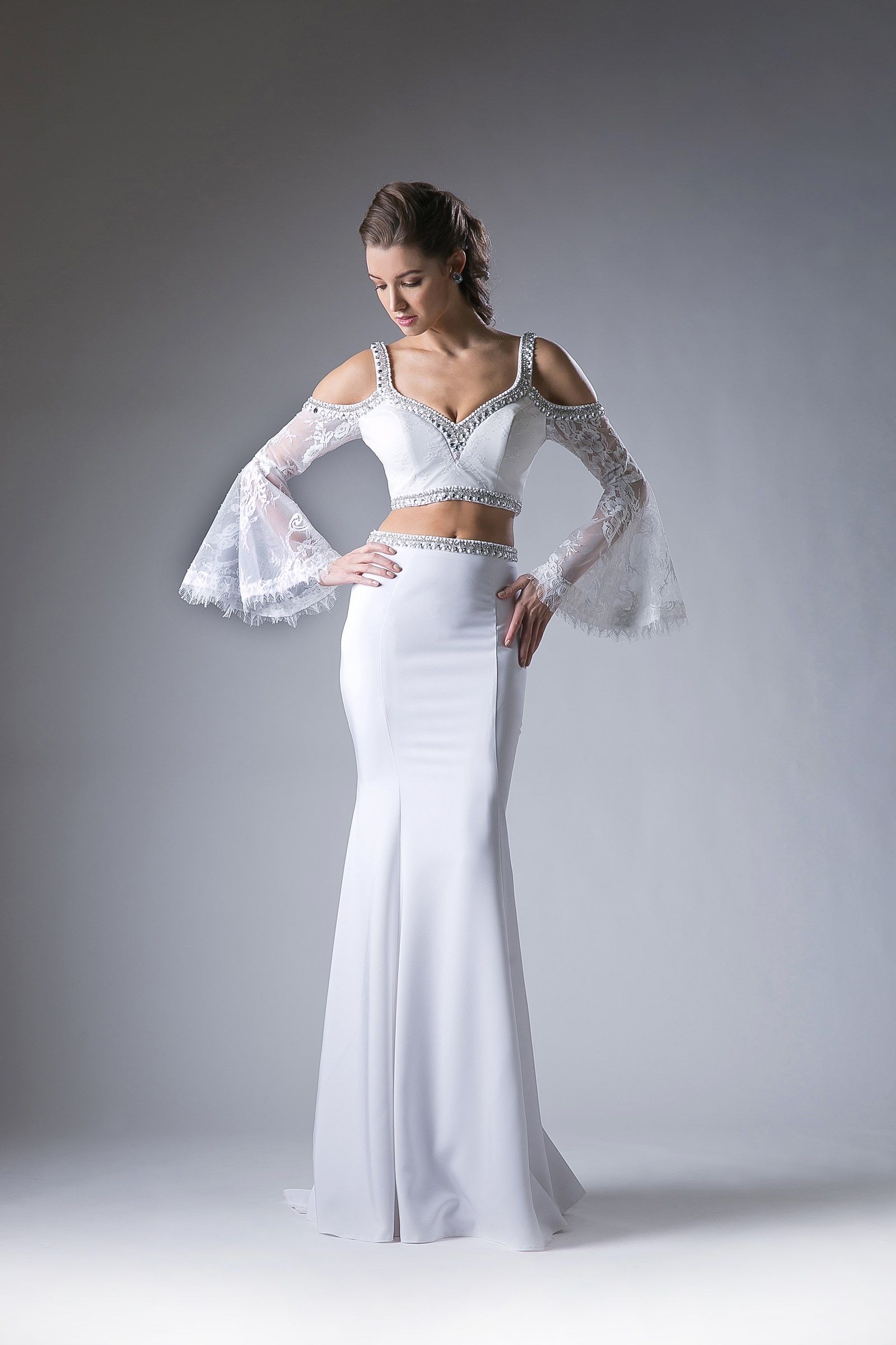 LaDivine 13114 Long Fitted Two Piece Formal Dress