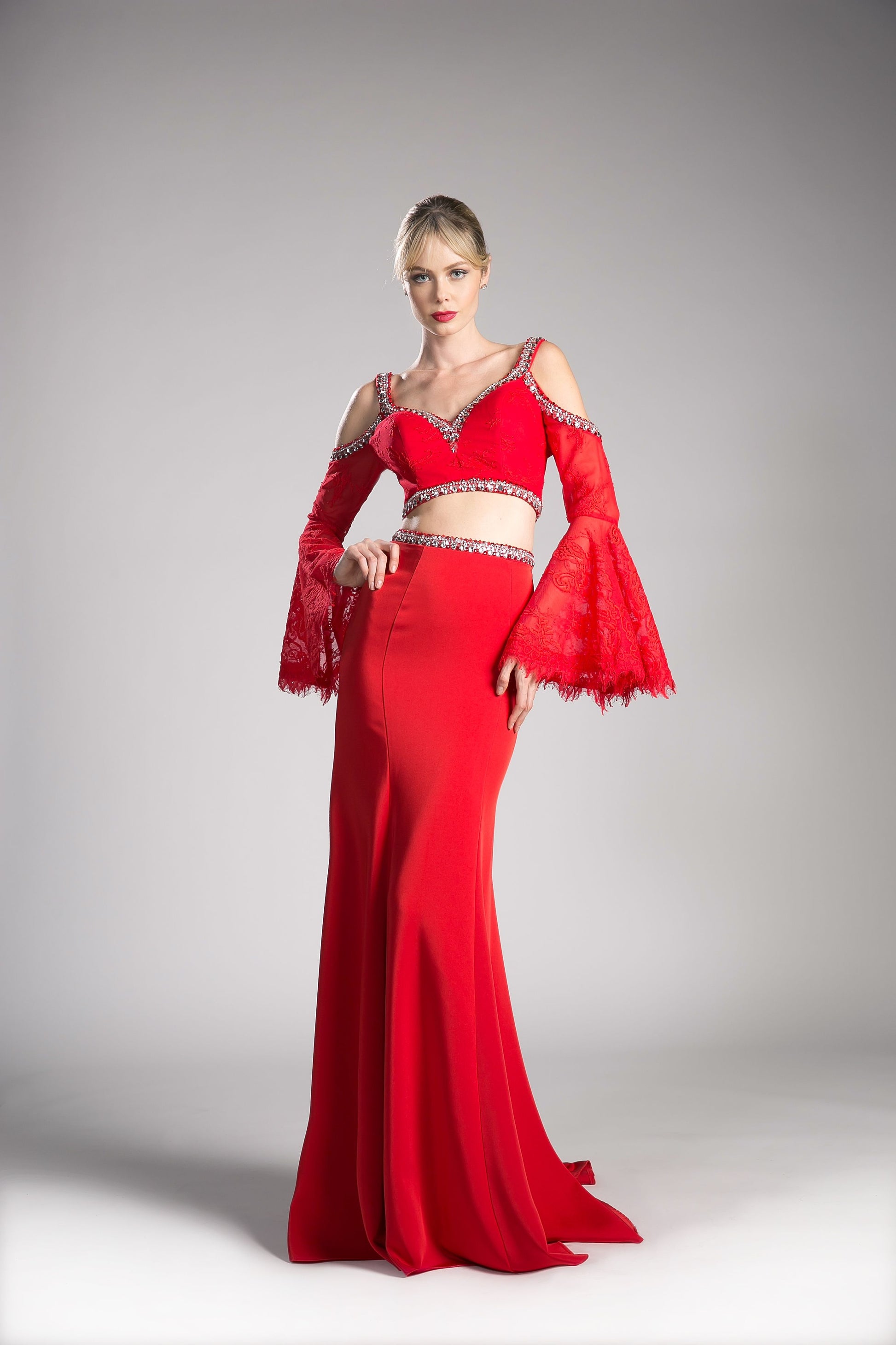 LaDivine 13114 Long Fitted Two Piece Formal Dress