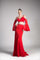 Formal Dresses Two Piece Prom Long Bell Sleeve Formal Dress Red