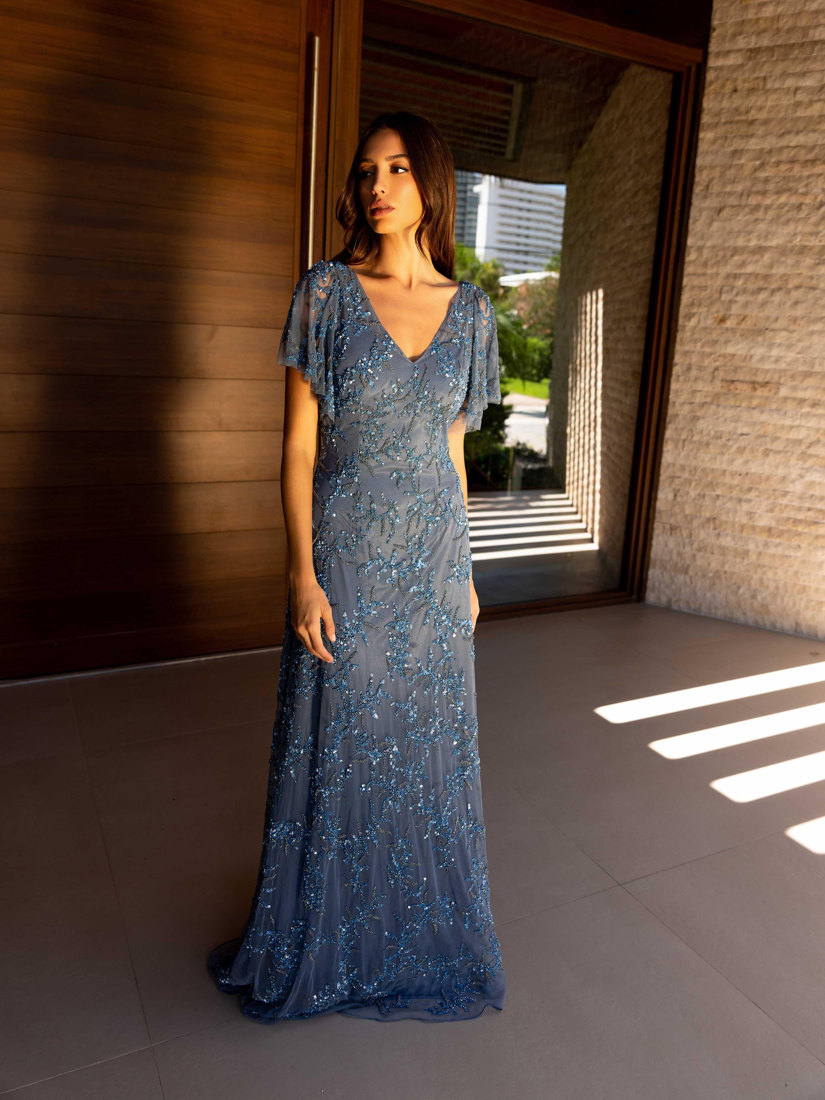 Mother of the Bride Dresses Long Formal A line Mother of the Bride Dress Primavera Couture 13124 Slate Blue