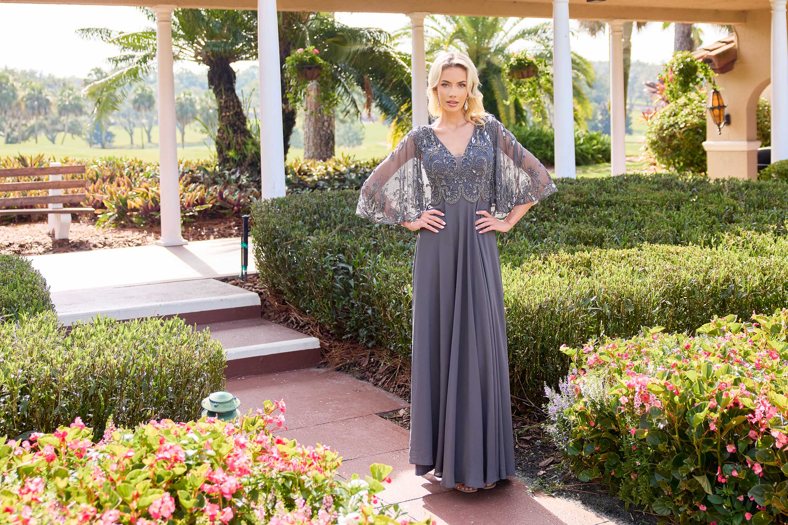 Mother of the Bride Dresses Long Formal Evening Mother of the Bride Beaded Dress Primavera Couture 13162 Charcoal
