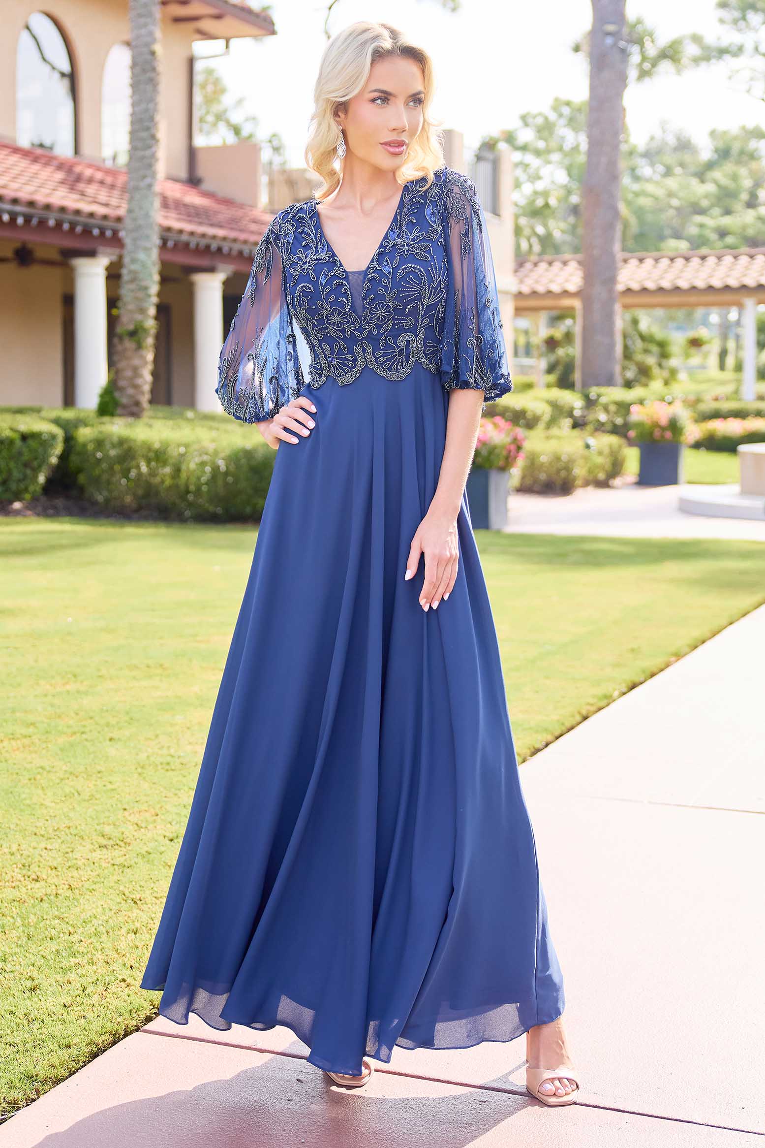Mother of the Bride Dresses Long Formal Evening Mother of the Bride Beaded Dress Primavera Couture 13162 Midnight