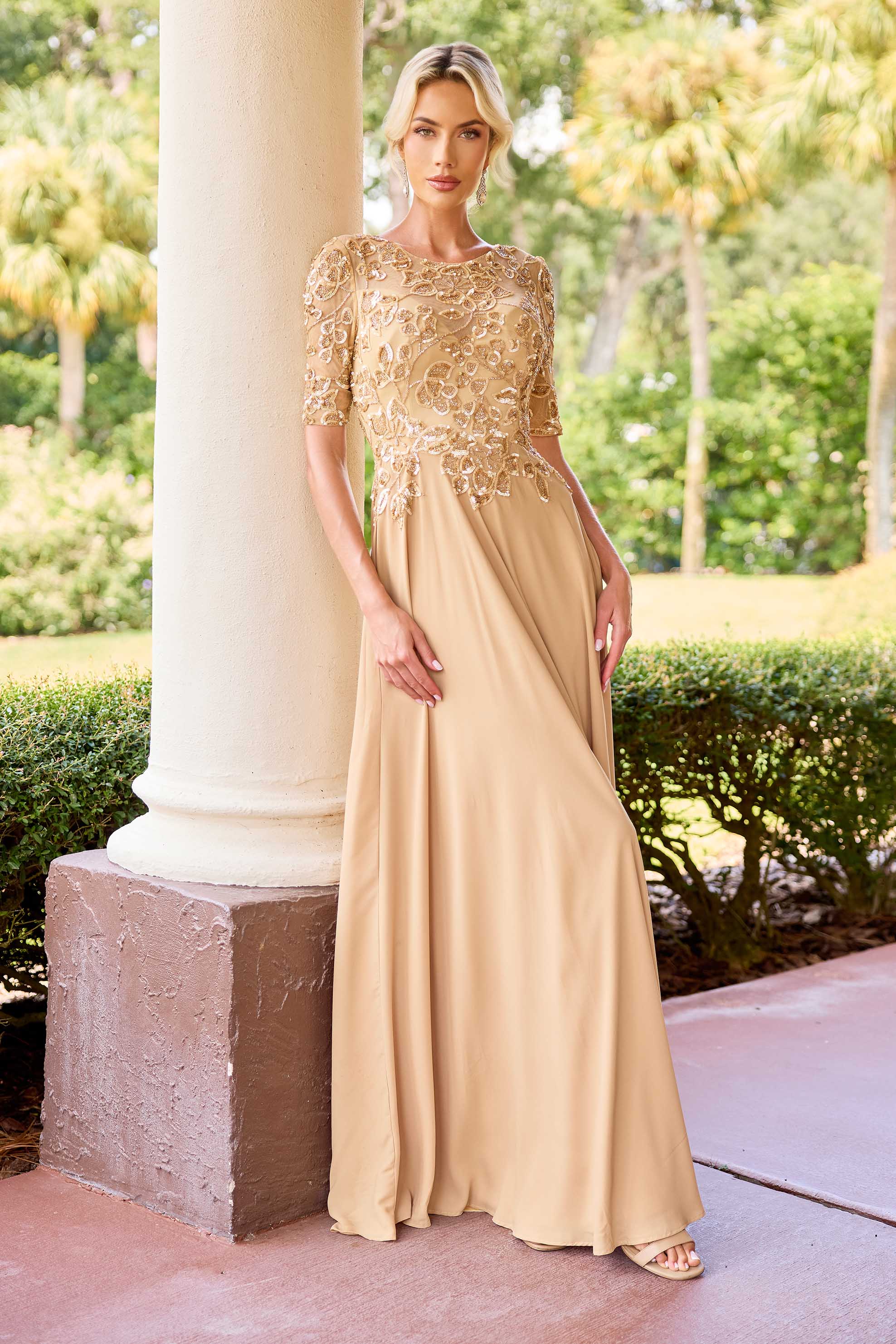 Mother of the Bride Dresses Long Formal Evening Mother of the Bride Sequin Dress Primavera Couture 13171 Champagne
