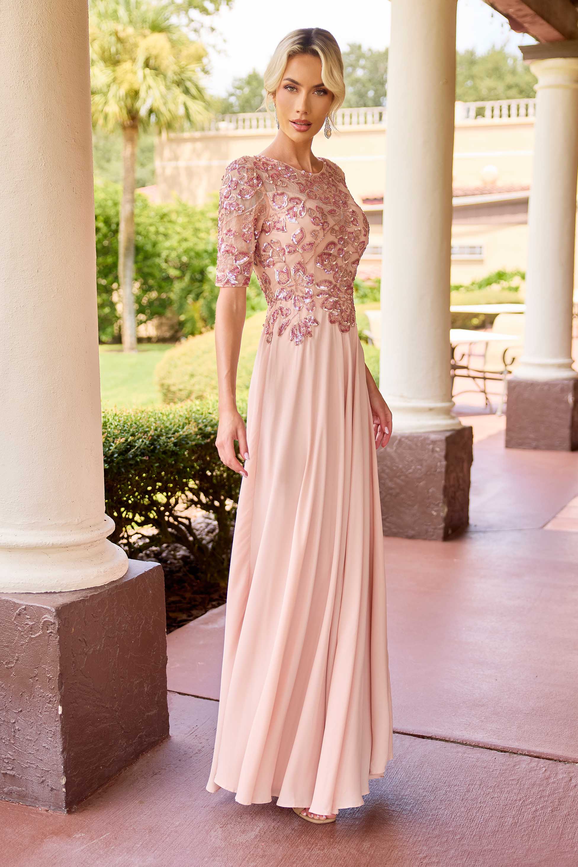 Mother of the Bride Dresses Long Formal Evening Mother of the Bride Sequin Dress Primavera Couture 13171 Rose Gold