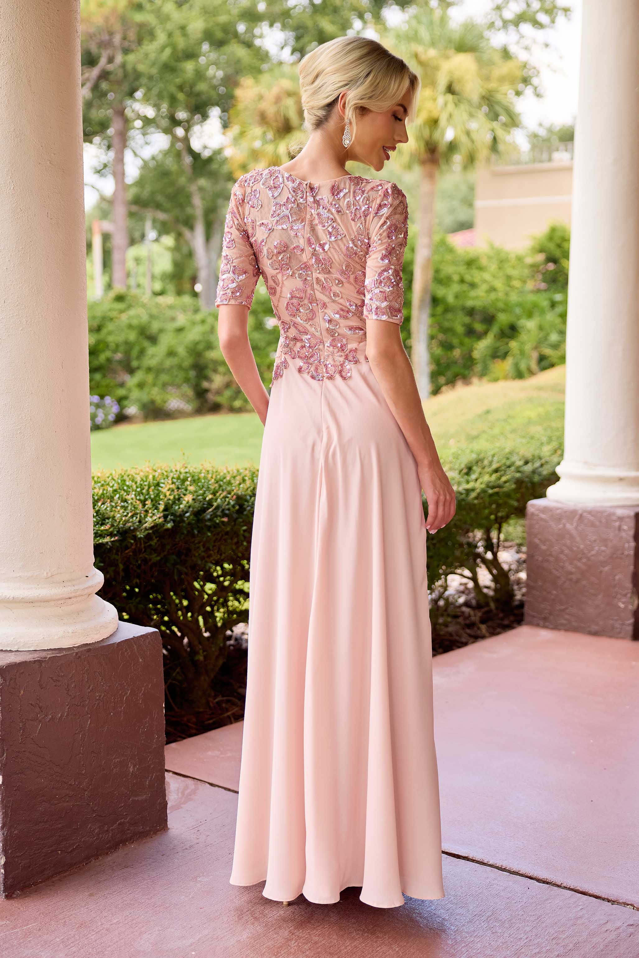 Mother of the Bride Dresses Long Formal Evening Mother of the Bride Sequin Dress Primavera Couture 13171 Rose Gold