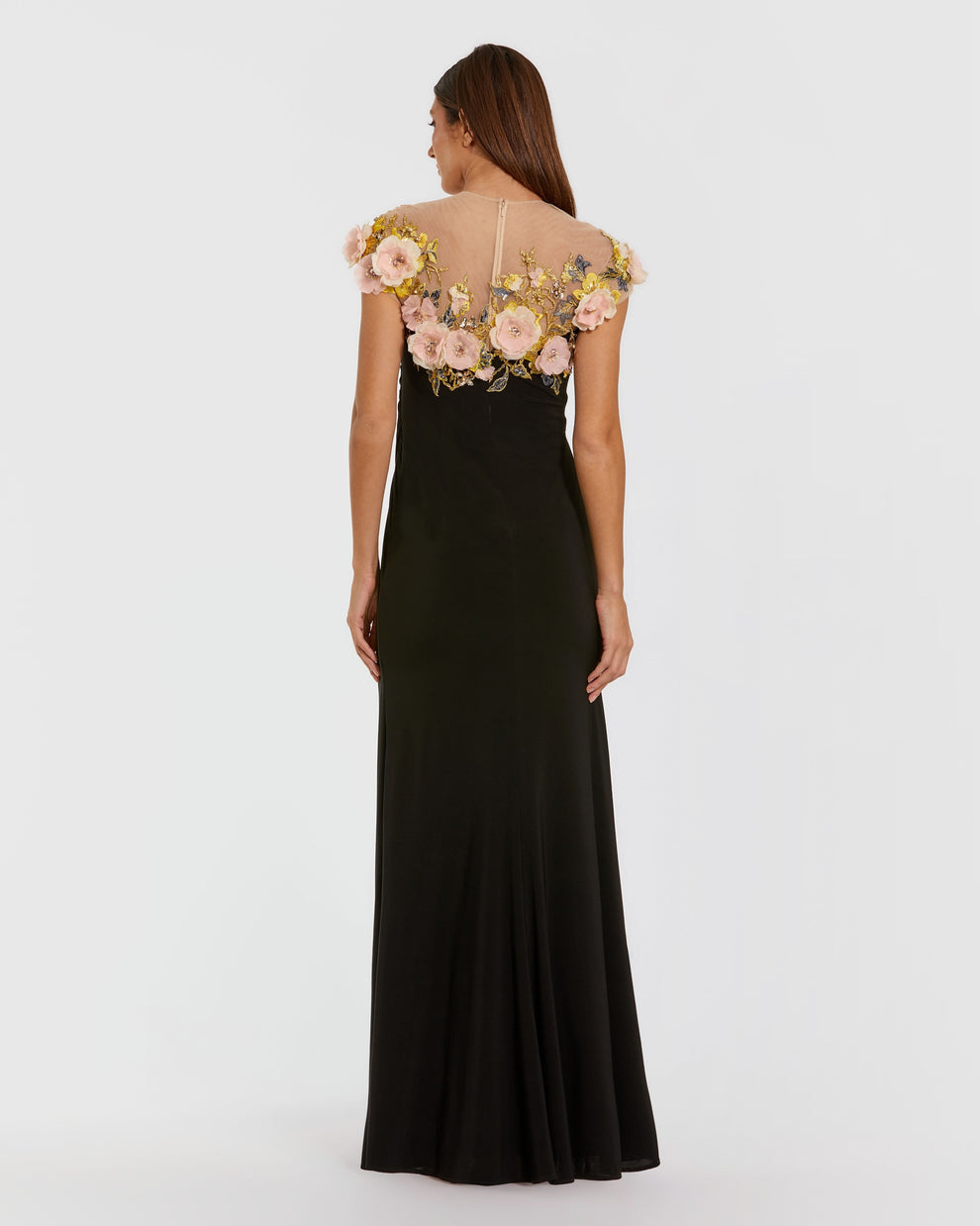 Mother of the Bride Dresses Floral Long Formal Mother of the Bride Dress Mac Duggal 13207 Black Multi