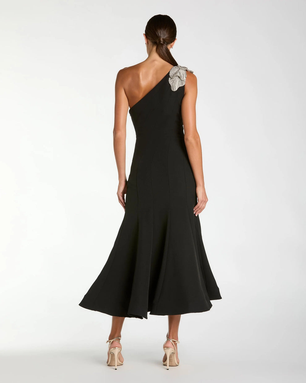 Cocktail Dresses Short Floral Midi Cocktail Dress Mac Duggal 13221 Black