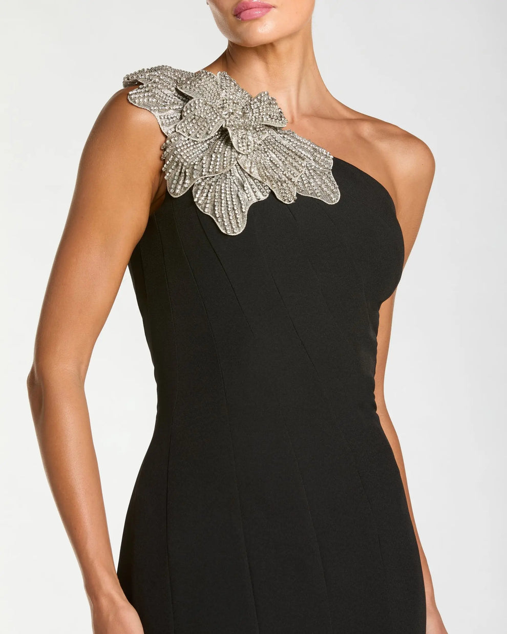 Cocktail Dresses Short Floral Midi Cocktail Dress Mac Duggal 13221 Black