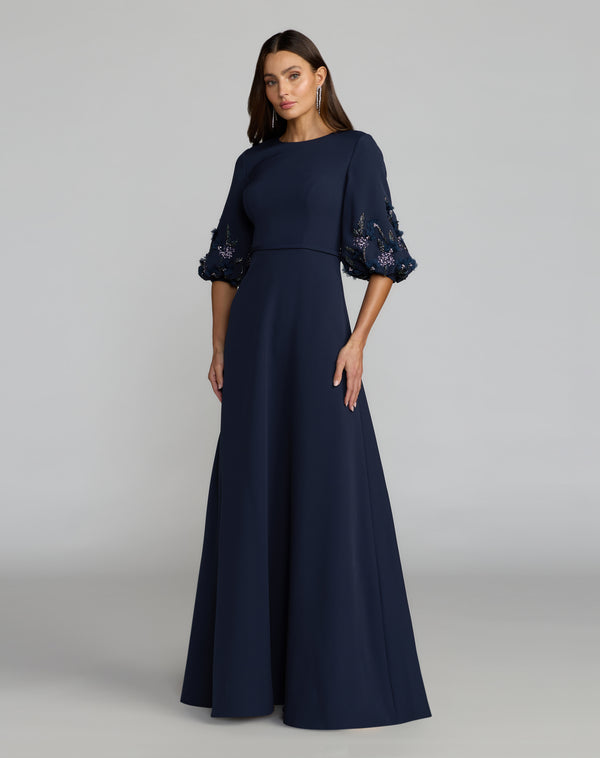 Crew/High-Neck Floor-Length Scuba Formal A-Line Mac Duggal 13230