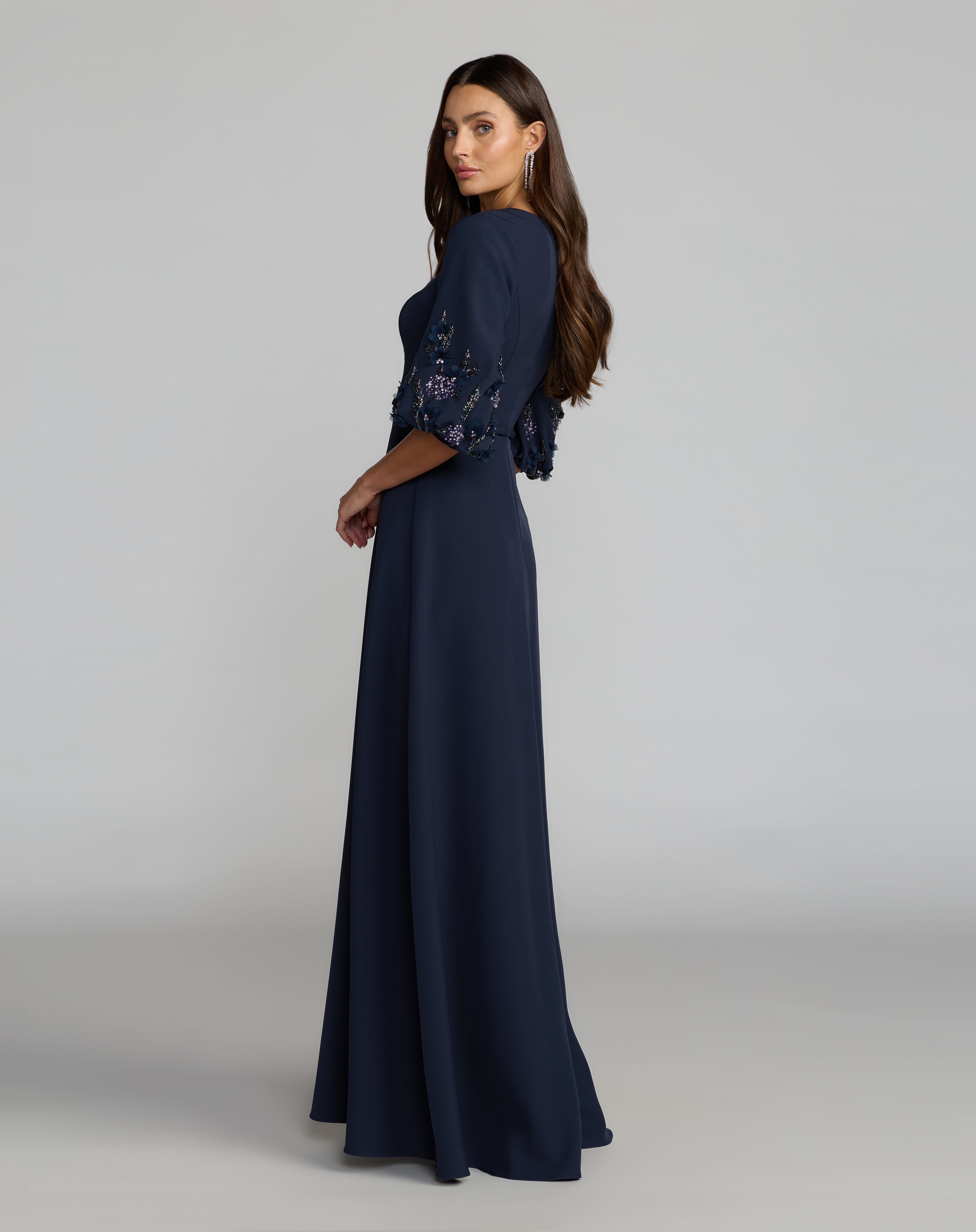 Crew/High-Neck Floor-Length Scuba Formal A-Line Mac Duggal 13230