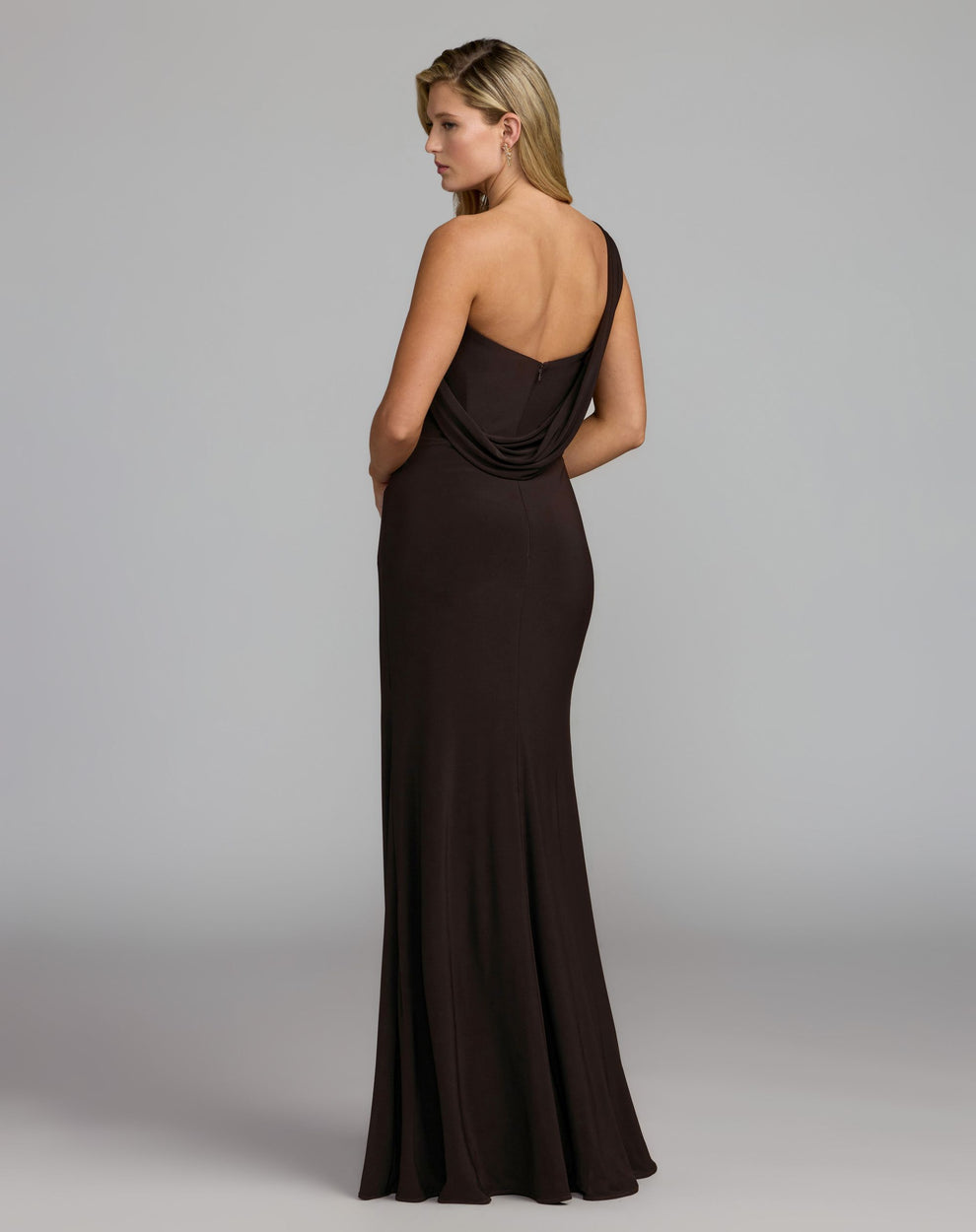 One-Shoulder Floor-Length Jersey Prom Mermaid Mac Duggal 13243