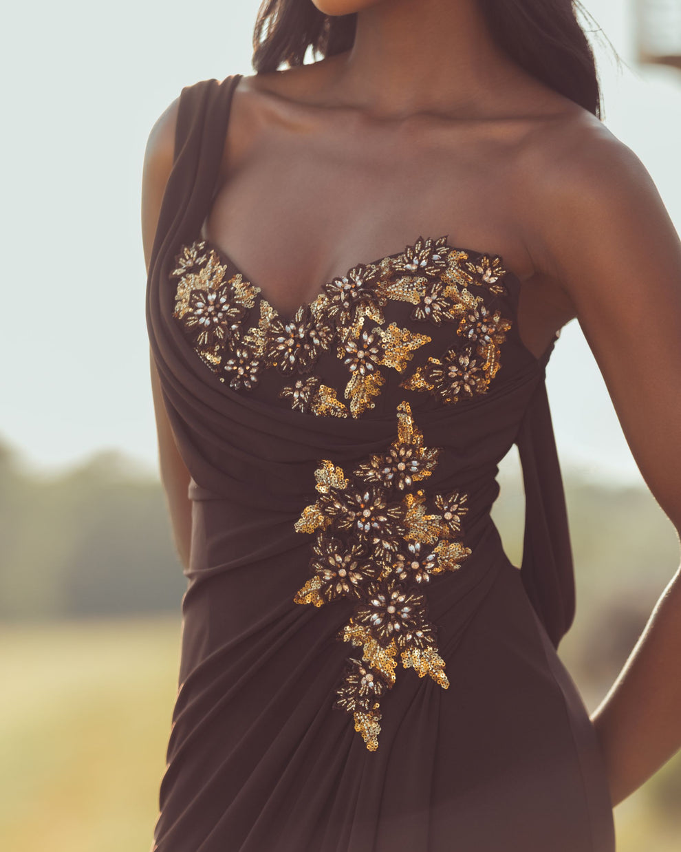 One-Shoulder Floor-Length Jersey Prom Mermaid Mac Duggal 13243