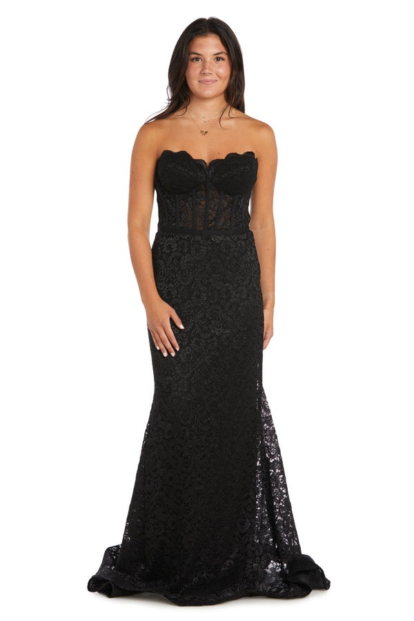 Morgan & Co 13269 Long Lace Formal Evening Prom Dress
