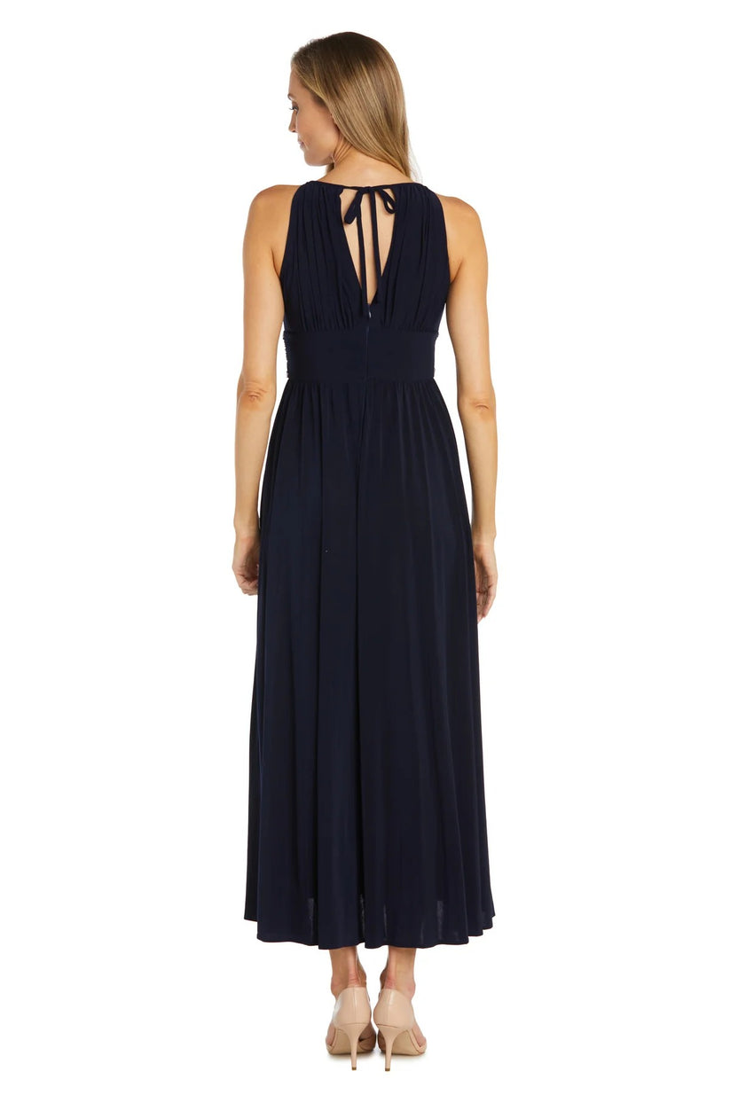 Navy R&M Richards 1328 Long Formal Beaded Waist Dress for $119.0 – The ...