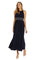 Formal Dresses Long Formal Beaded Waist Dress Navy