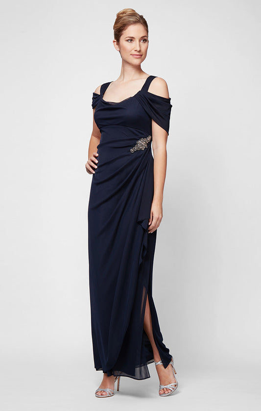 Formal Dresses Long Formal Fitted Evening Dress Navy