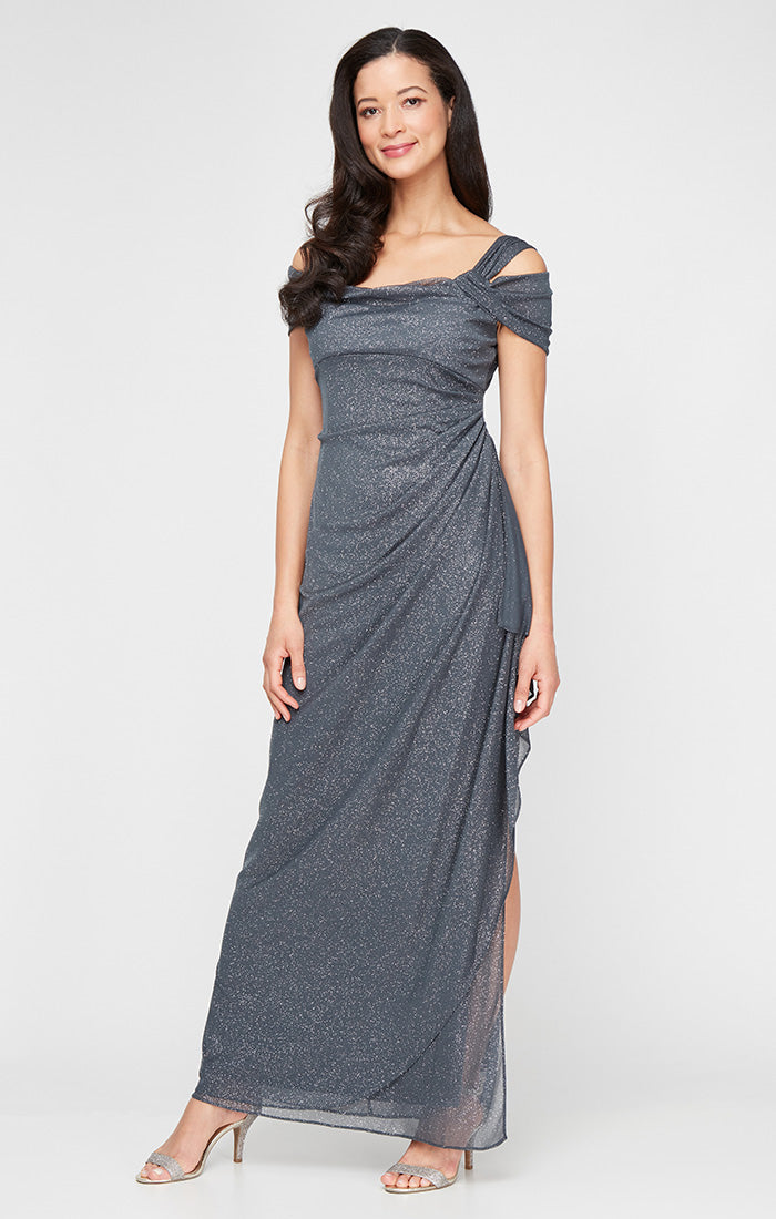 Alex Evenings 233026 Petite Long Glitter Formal Evening Dress