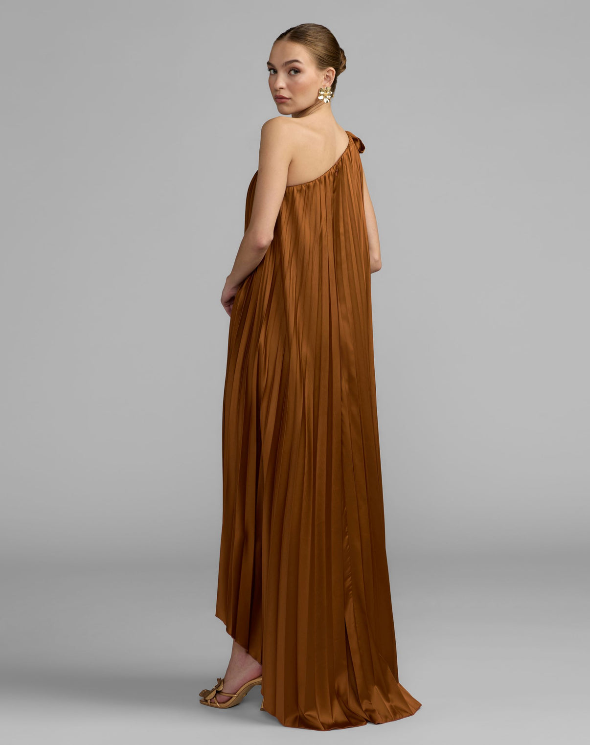 One-Shoulder Floor-Length Satin Occasion A-Line Mac Duggal 13308