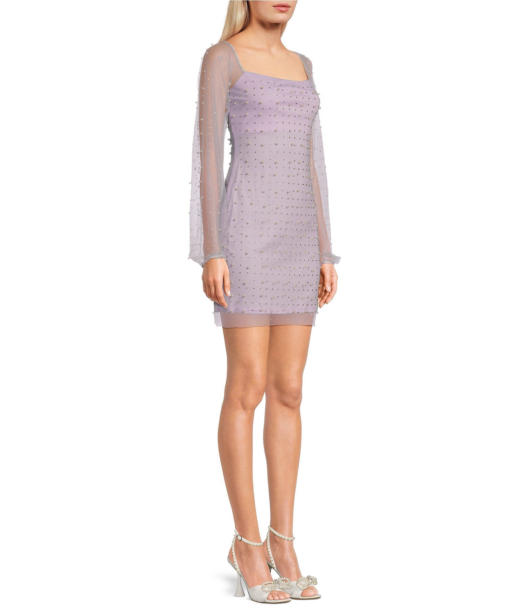 Jump Apparel 13330 Mini Short Cocktail Long Sleeve Bodycon Dress