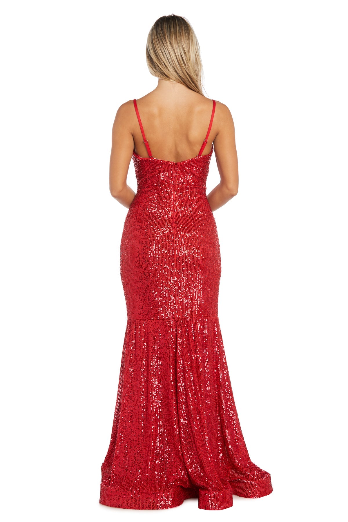 Morgan & Co 13330M Prom Long Fitted Sequin Formal Dress