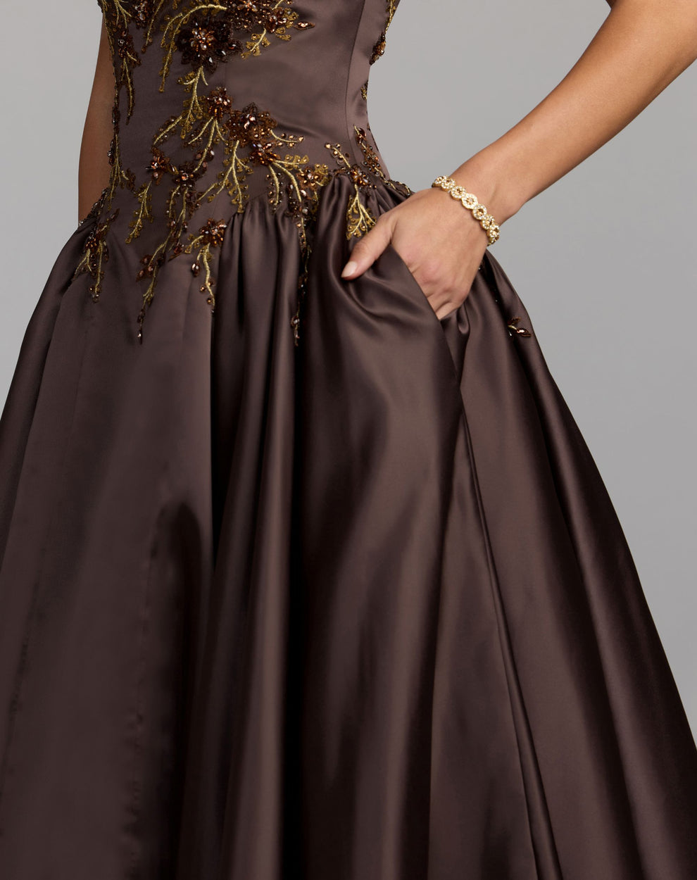 Halter Floor-Length Satin Prom Ball Gown Mac Duggal 13354