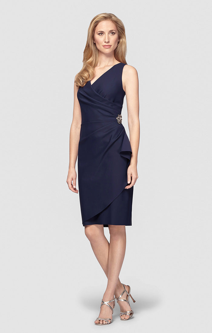 Alex Evenings Petite Danielle Beaded Contour Dress Charcoal / 10P